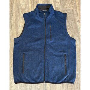 Beverly Hills Polo Club Zip Up Vest Blue Men Size XLarge Fleece Mock Neck Pocket